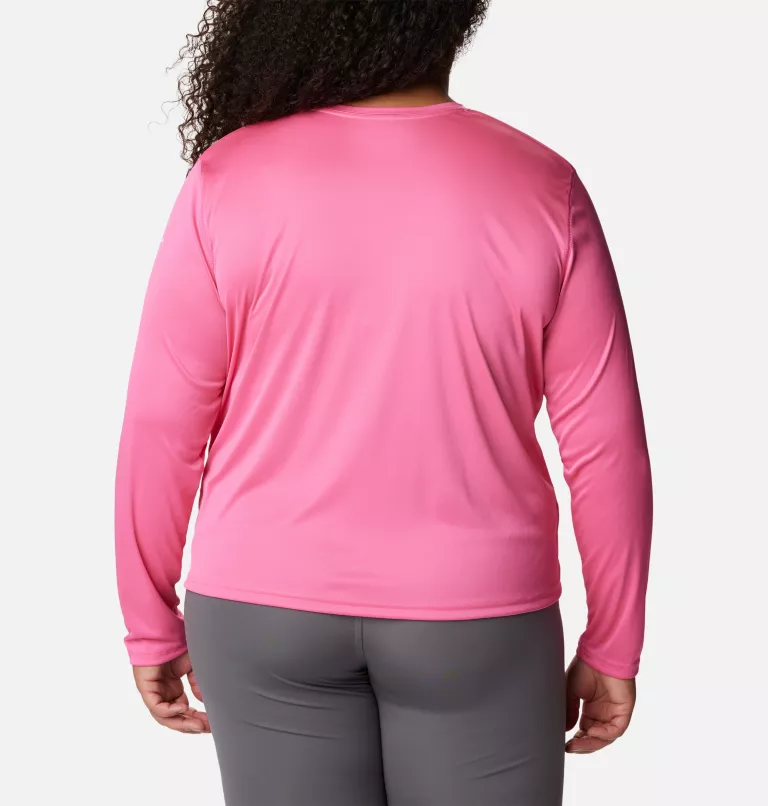 Women's Summerdry™ Graphic Long Sleeve Shirt - Plus Size Wild Geranium,CSC Split Leaves Graphic