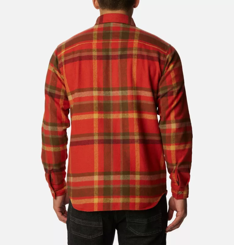 Men's Pitchstone™ Heavyweight Flannel Shirt - Tall Warp Red Macro Multi