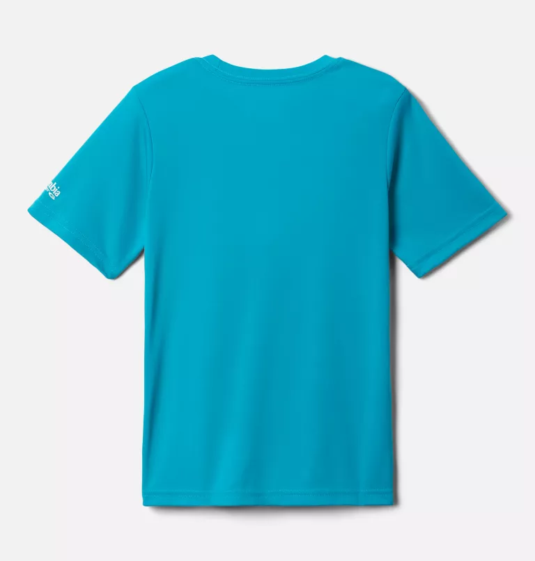Boys' PFG Terminal Tackle™ First On The Water Short Sleeve Shirt Ocean Teal,Hull Mark Marlin Graphic
