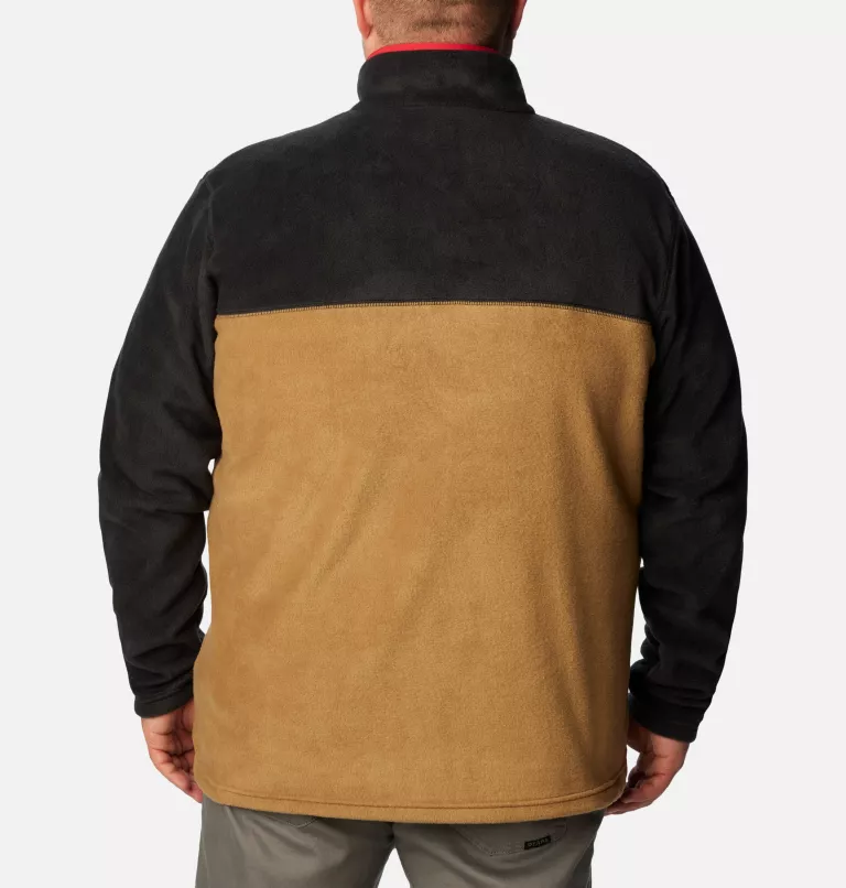 Men's Steens Mountain™ Half Snap Fleece Pullover - Big Delta,Black,Mountain Red