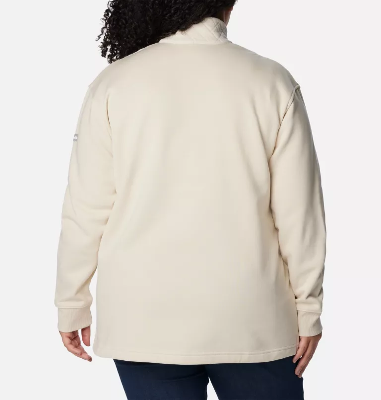 Women's Columbia Lodge™ Quilted Quarter Zip Tunic - Plus Size Chalk