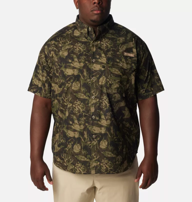 Men's PHG Super Sharptail™ Short Sleeve Shirt - Big Surplus Green Woodsman Print