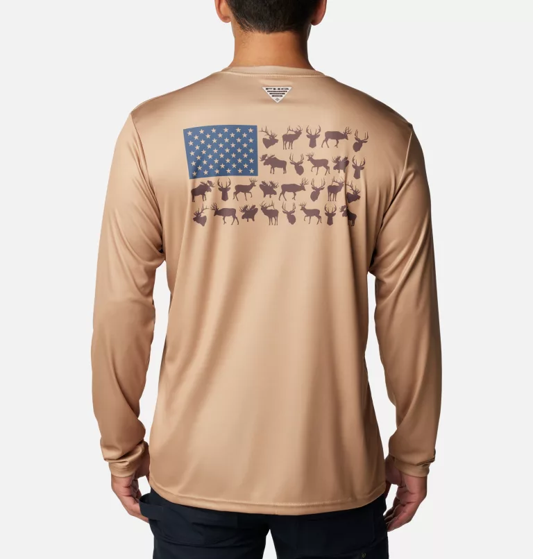 Men's PHG Terminal Shot™ Game Flag Long Sleeve Shirt Sahara,Cordovan Big Game Flag