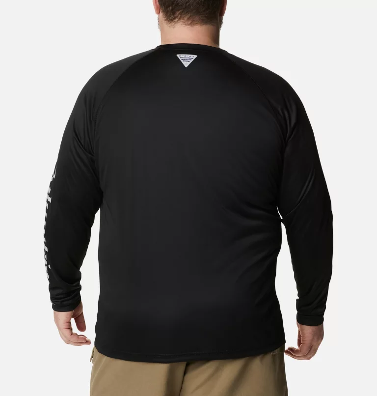 Men’s PFG Terminal Tackle™ Long Sleeve Shirt - Big Black,Cool Grey Logo