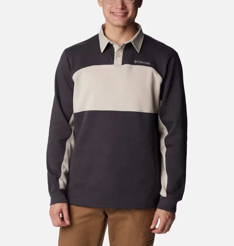 Men's Columbia Trek™ Long Sleeve Rugby Shirt Shark,Dark Stone