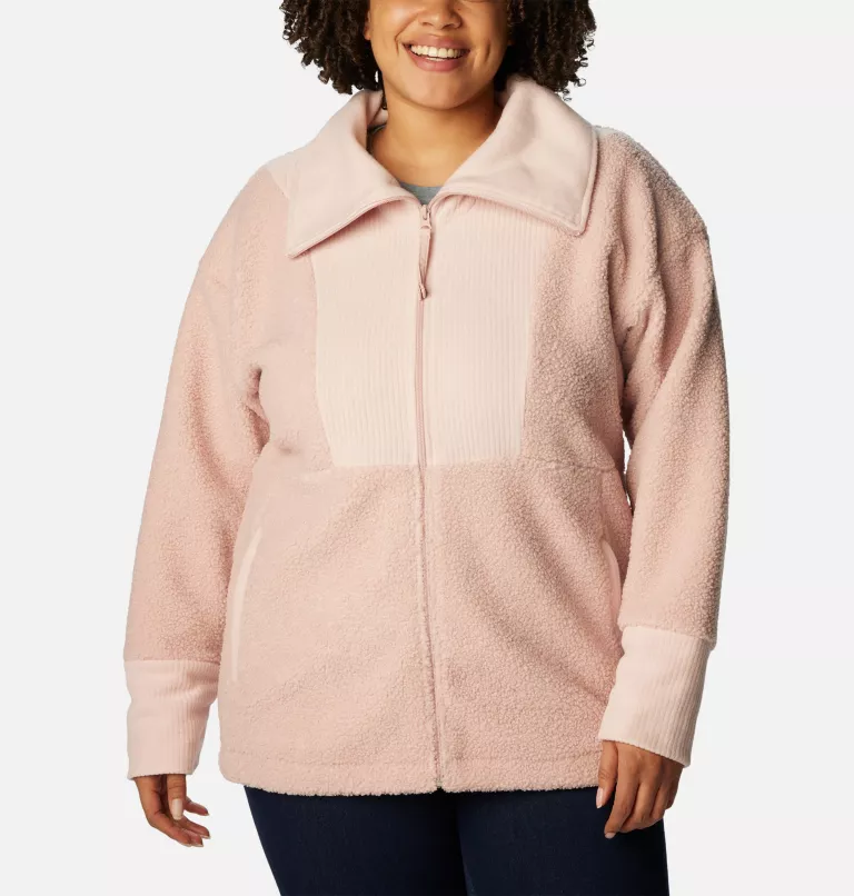 Women's Boundless Trek™ Fleece Full Zip Jacket - Plus Size Dusty Pink