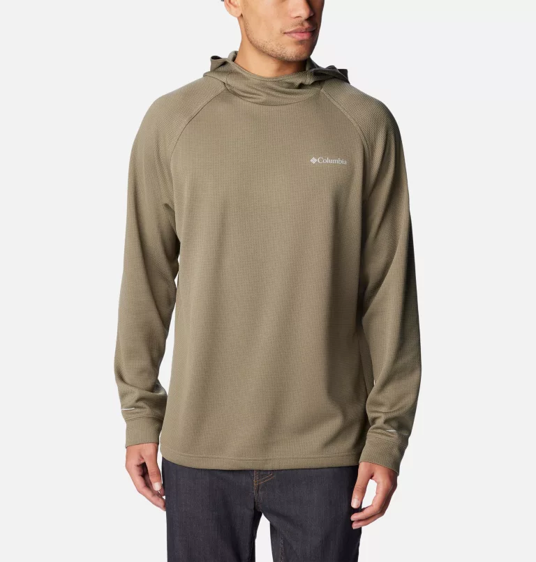 Men's Black Mesa™ Waffle Knit Hoodie - Tall Stone Green