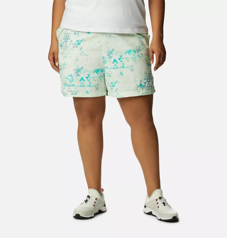 Women's Sandy River™ II Printed Shorts - Plus Size Bright Aqua,Distant Peaks