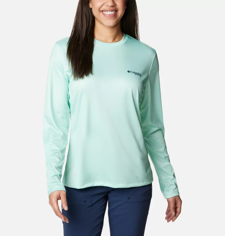 Women's PFG Tidal Tee™ Tri-Sail Long Sleeve Shirt Mint Cay