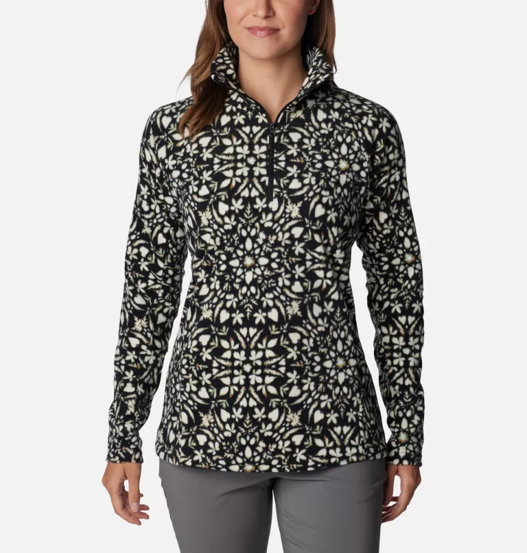 Women’s Glacial™ IV Print Half Zip Pullover Black Polarize