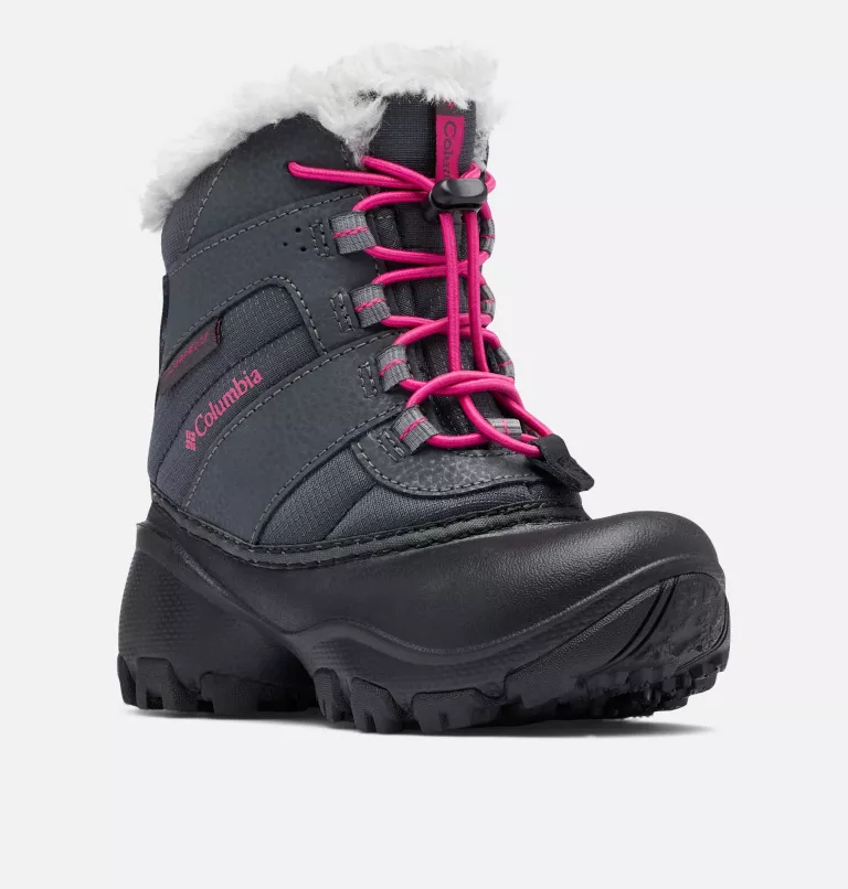 Little Kids’ Rope Tow™ Waterproof Faux-Fur Trim Boot Dark Grey,Haute Pink