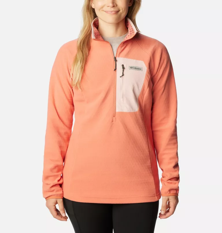 Women's Outdoor Tracks™ Half Zip Fleece Pullover Faded Peach,Dusty Pink