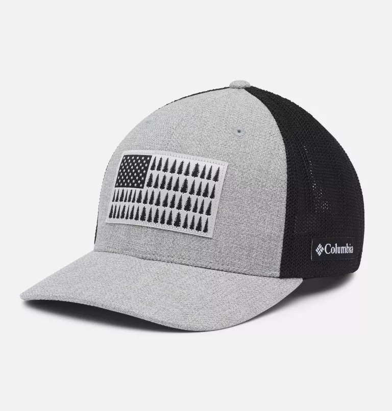 Columbia Mesh™ Tree Flag Ball Cap - High Crown Columbia Grey Heather,Black