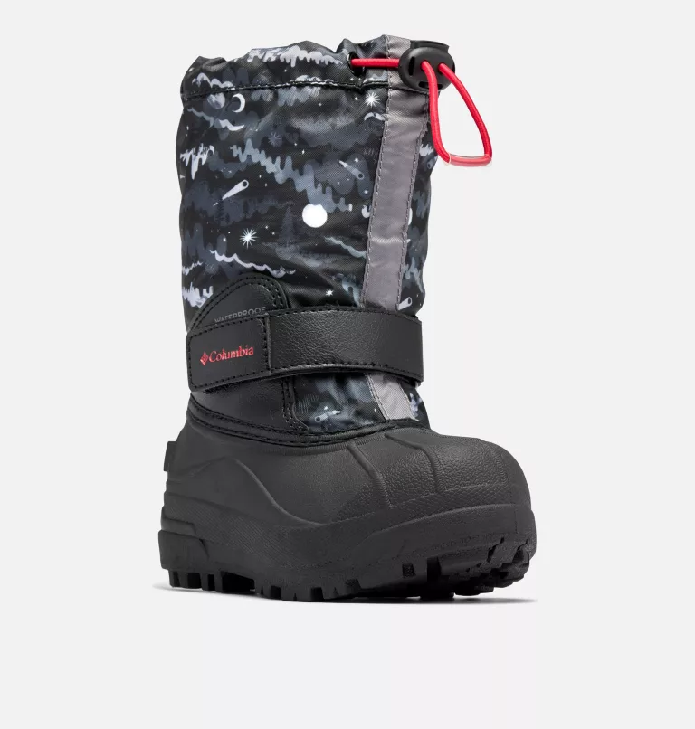 Little Kids' Powderbug™ Forty Print Boot Black,Mountain Red