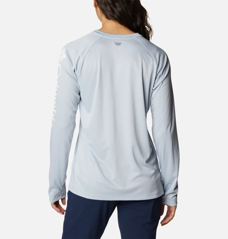 Women's Tidal Tee™ PFG Heather Long Sleeve Cirrus Grey Heather,White Logo