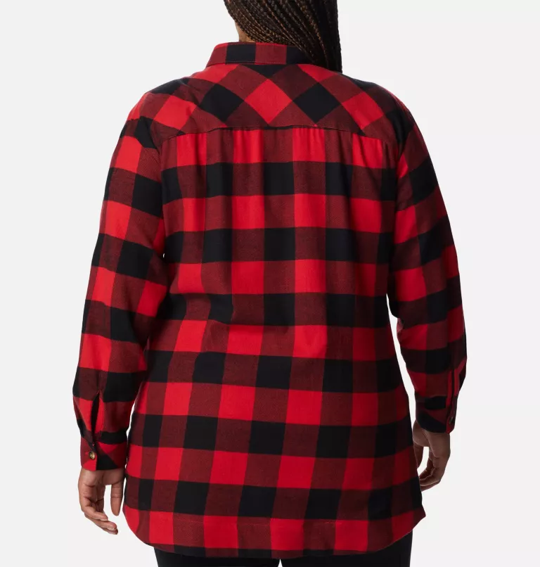 Women's Holly Hideaway™ Flannel Shirt - Plus Size Red Lily Buffalo Check