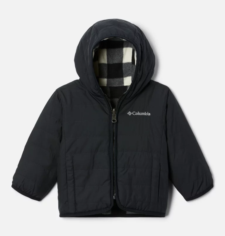 Infant Double Trouble™ Reversible Jacket Black,Chalk Check