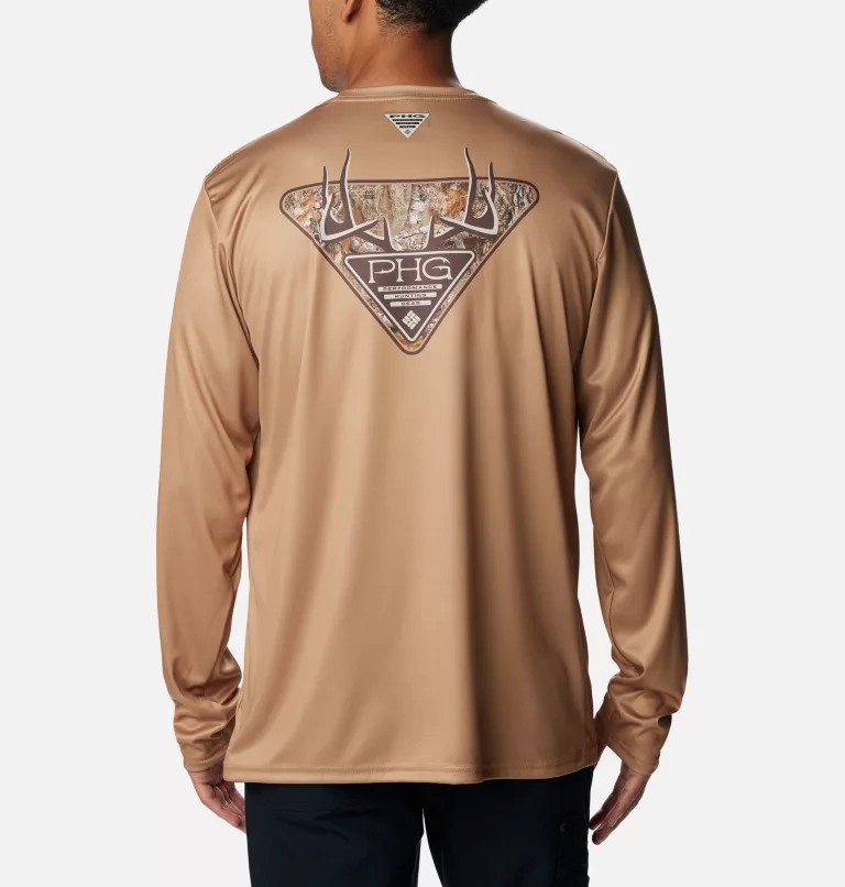 Men's PHG™ Terminal Shot Camo Triangle Long Sleeve Shirt Sahara,RT Edge Antlers