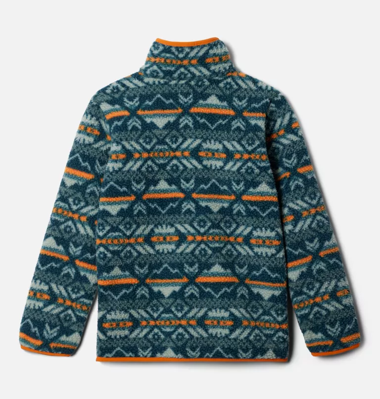 Kids' Helvetia™ Half Snap Fleece Pullover Night Wave Checkered Peaks,Metal
