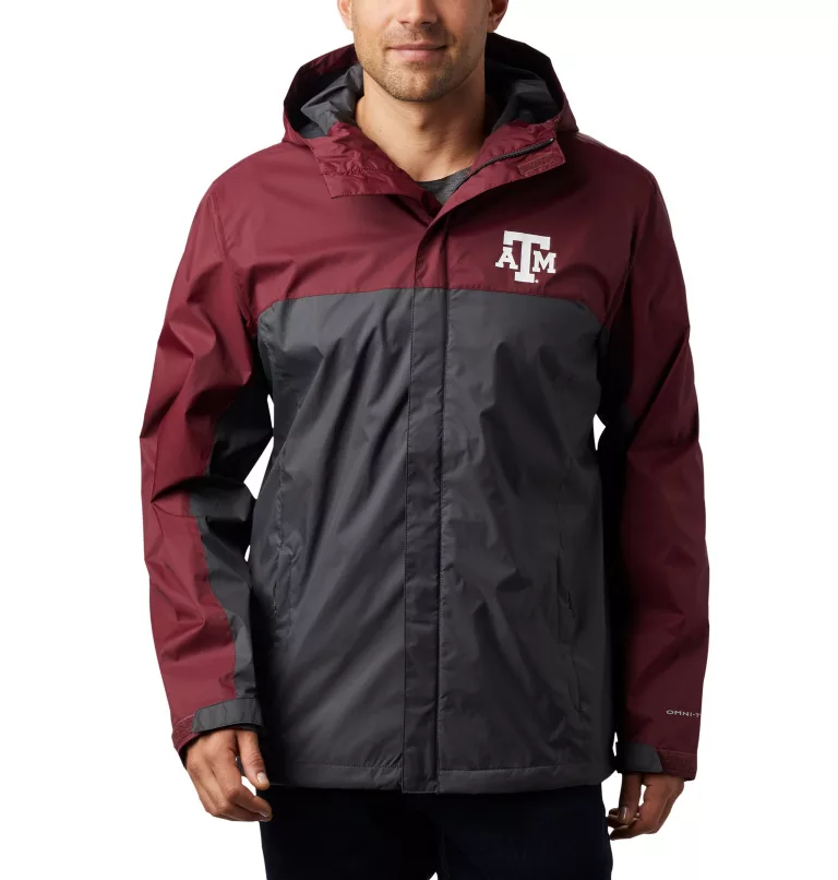 Men's Collegiate Glennaker Storm™ Rain Jacket - Texas A&M TAM - Deep Maroon,Dark Grey