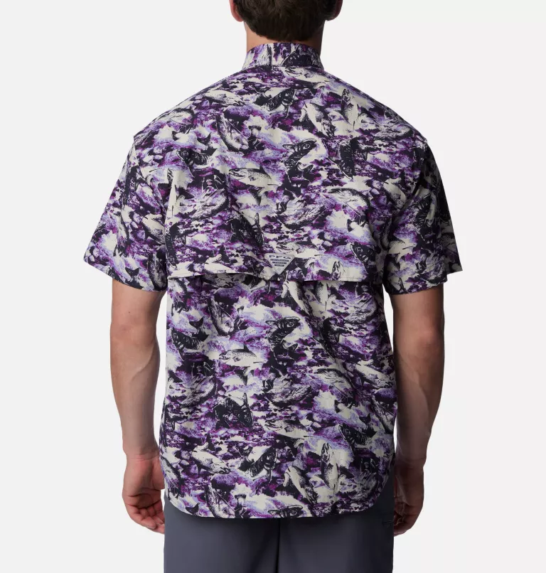 Men’s PFG Super Bahama™ Short Sleeve Shirt Black Riverrun Print