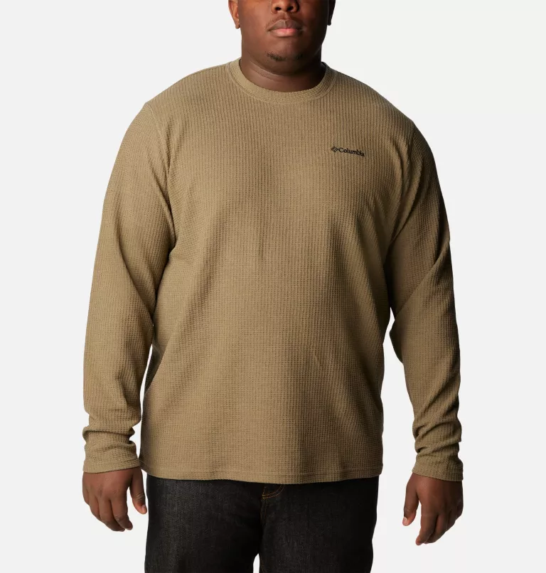 Men's Pine Peak™ II Waffle Long Sleeve Crew - Big Black Heather