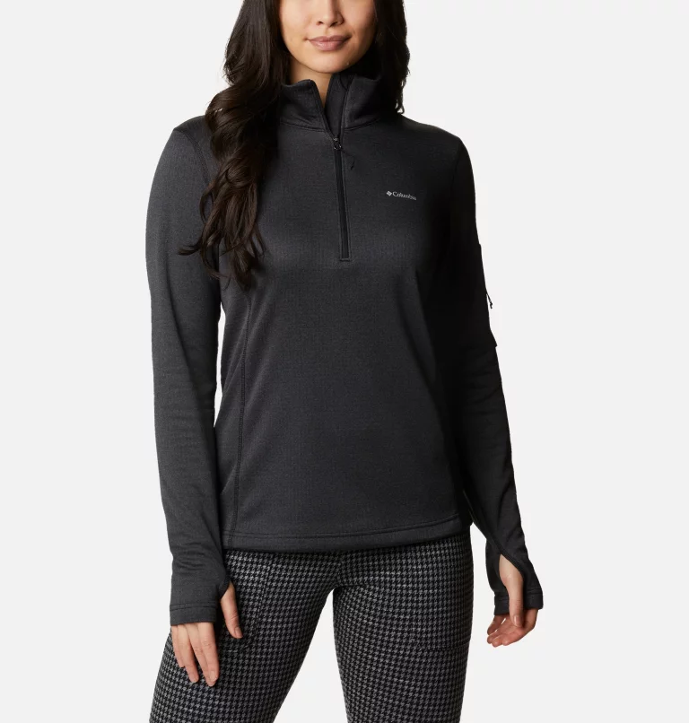 Women's Park View™ Grid Half Zip Fleece Pullover Black Heather