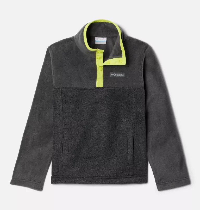 Boys' Steens Mountain™ Quarter Snap Fleece Pullover Charcoal Heather,Shark