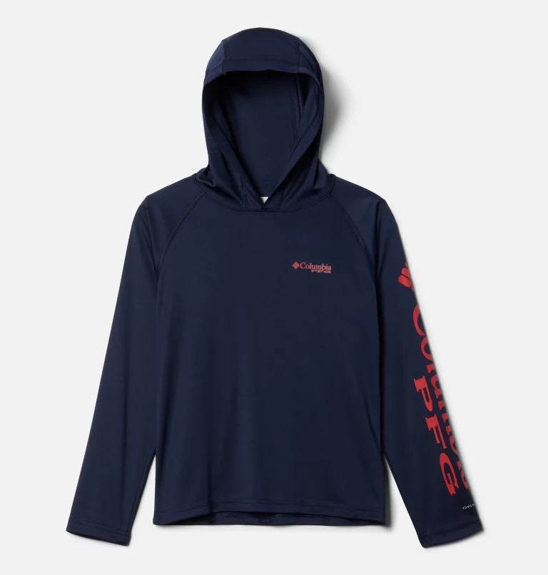 Kids’ PFG Terminal Tackle™ Hoodie Collegiate Navy,Red Spark Logo