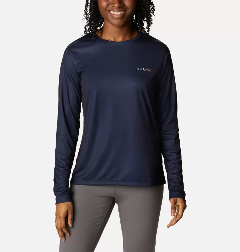 Women's Tidal Tee™ PFG Fish Flag Long Sleeve Shirt Collegiate Navy,Fish Flag Ombre