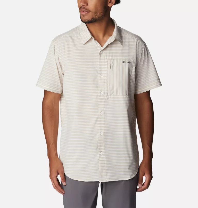 Men's Twisted Creek™ III Short Sleeve Shirt- Tall Ancient Fossil Basic Stripe