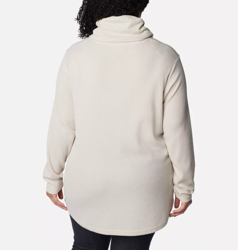 Women's Holly Hideaway™ Waffle Cowl Neck Pullover - Plus Size Dark Stone
