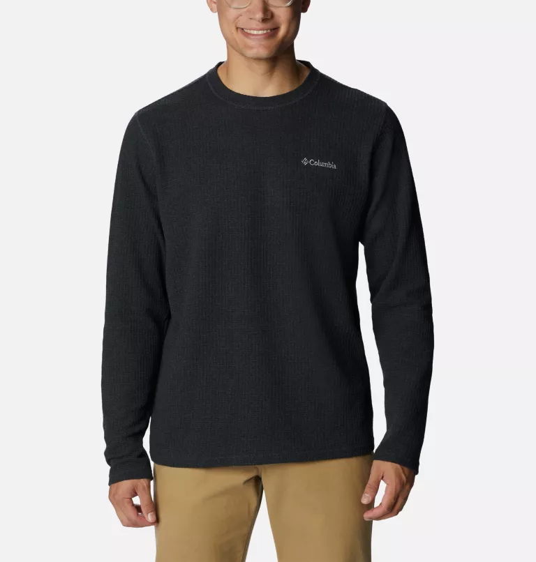 Men's Pine Peak™ II Waffle Long Sleeve Crew - Tall Black Heather