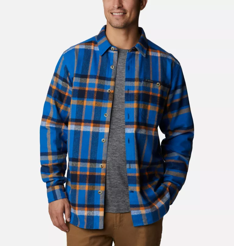 Men's Pitchstone™ Heavyweight Flannel Shirt Bright Indigo Macro Multi