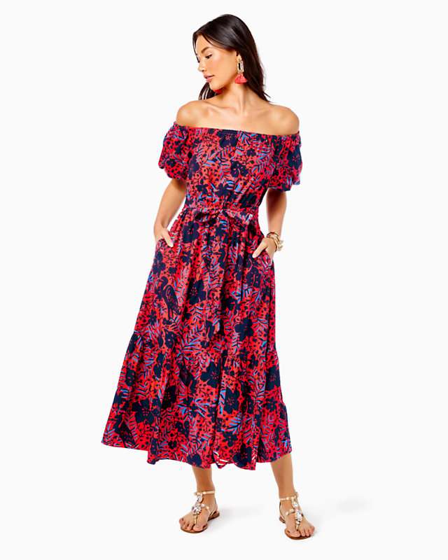 Tamie Off-the-Shoulder Midi Dress