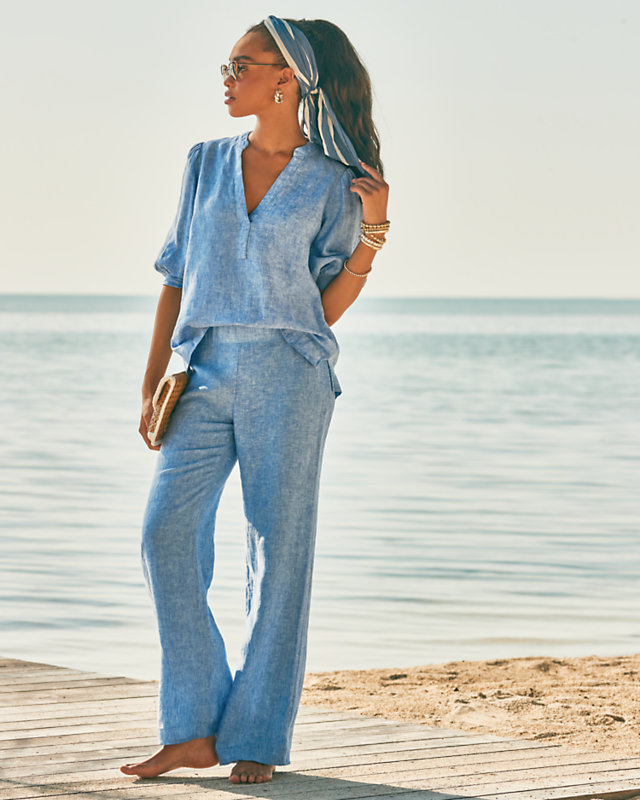 32 Deri Linen Palazzo Pant