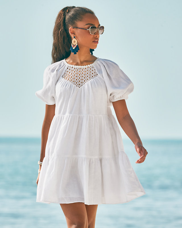 Charlet Short Sleeve Linen Dress