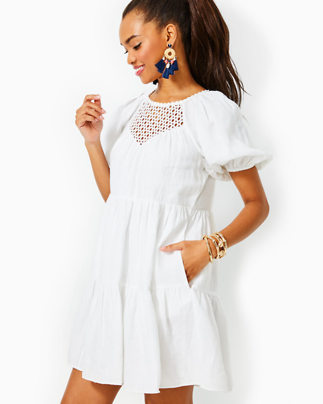 Charlet Short Sleeve Linen Dress