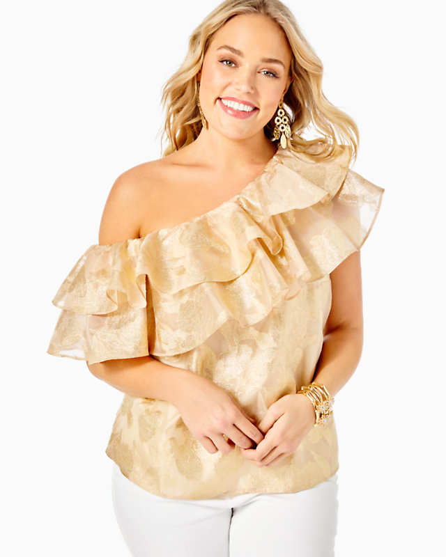 Trixie One-Shoulder Ruffle Top