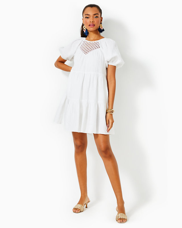 Charlet Short Sleeve Linen Dress