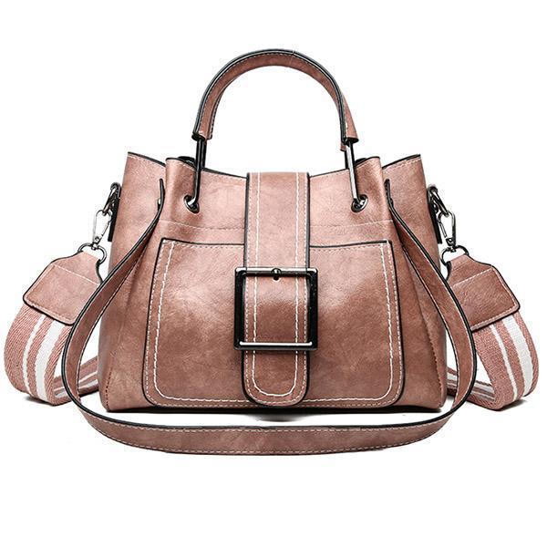 Large Capacity Retro Buckle Bucket Shoulder Bag