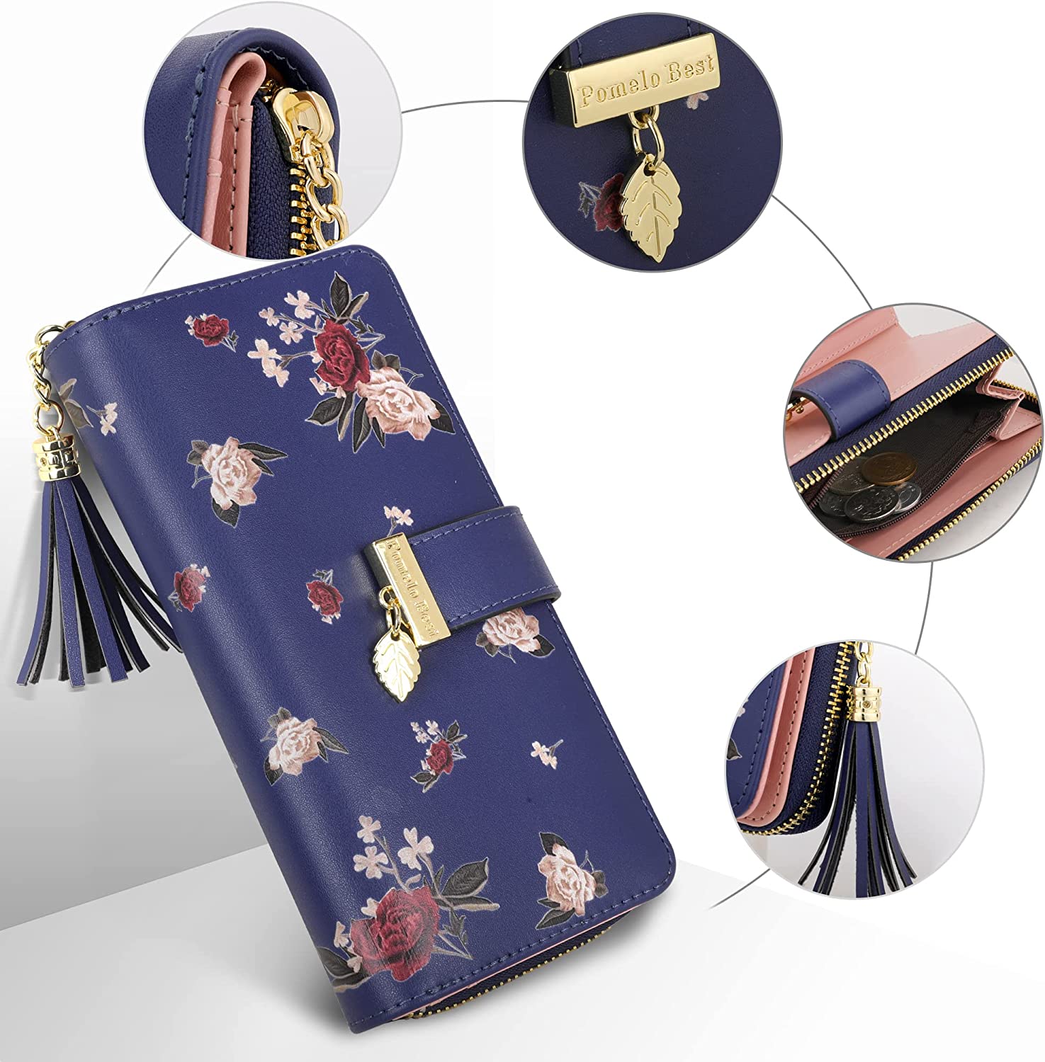 RFID Wallets for Women with Multiple Card Slots and Cellphone Compartment