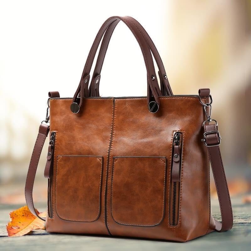 vintage leather shoulder bag