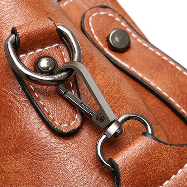 Large Capacity Retro Buckle Bucket Shoulder Bag