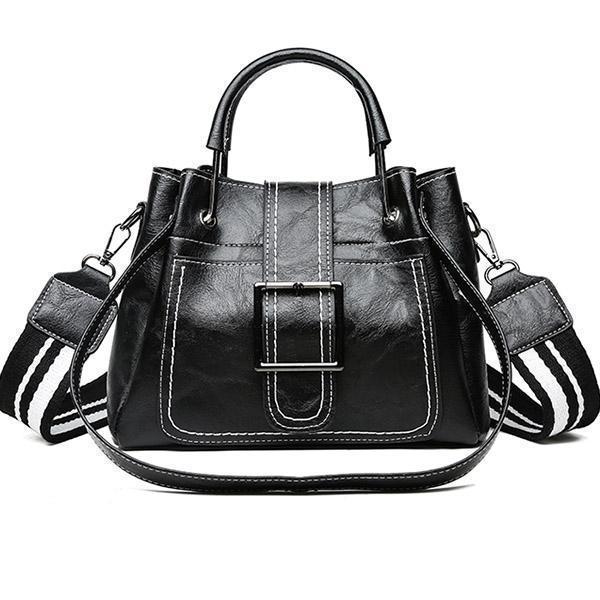 Large Capacity Retro Buckle Bucket Shoulder Bag
