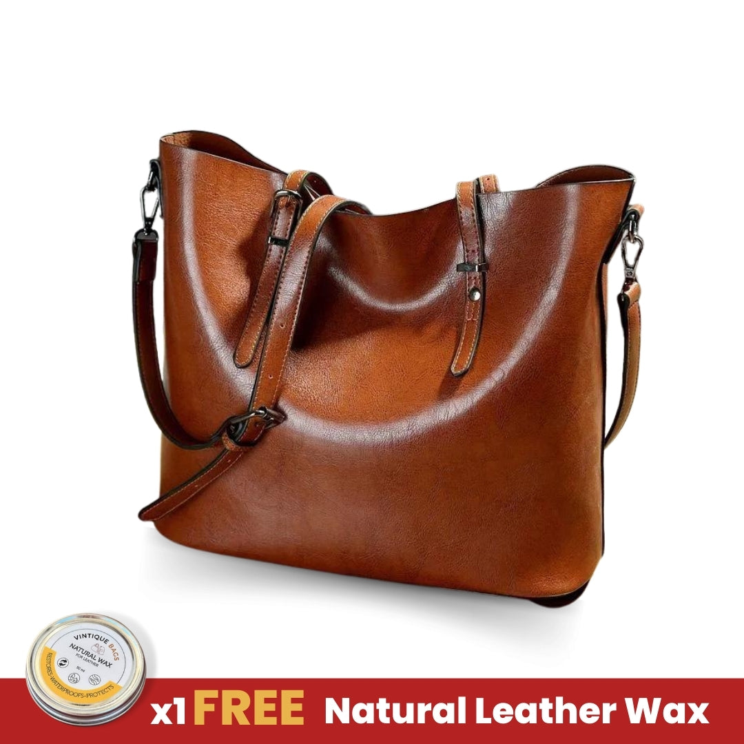 Freya | Vintage leather shoulder handbag