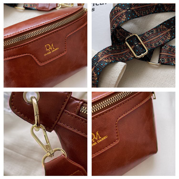 👜Retro Leather Wide Strap Waist Bag