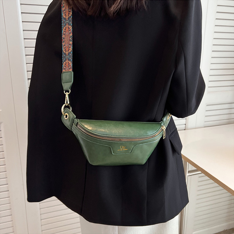 👜Retro Leather Wide Strap Waist Bag