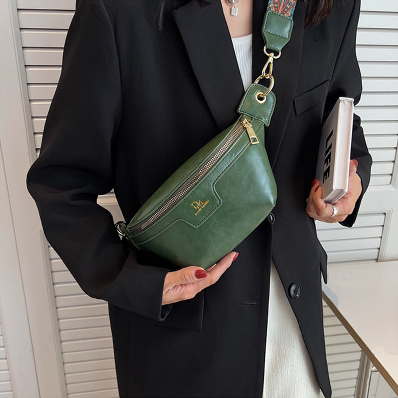 👜Retro Leather Wide Strap Waist Bag