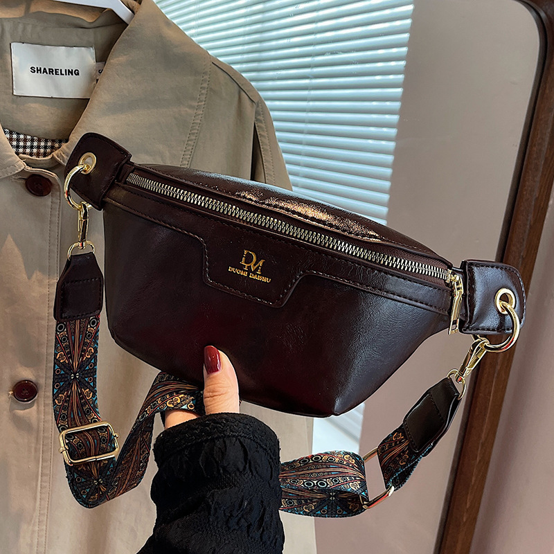 👜Retro Leather Wide Strap Waist Bag